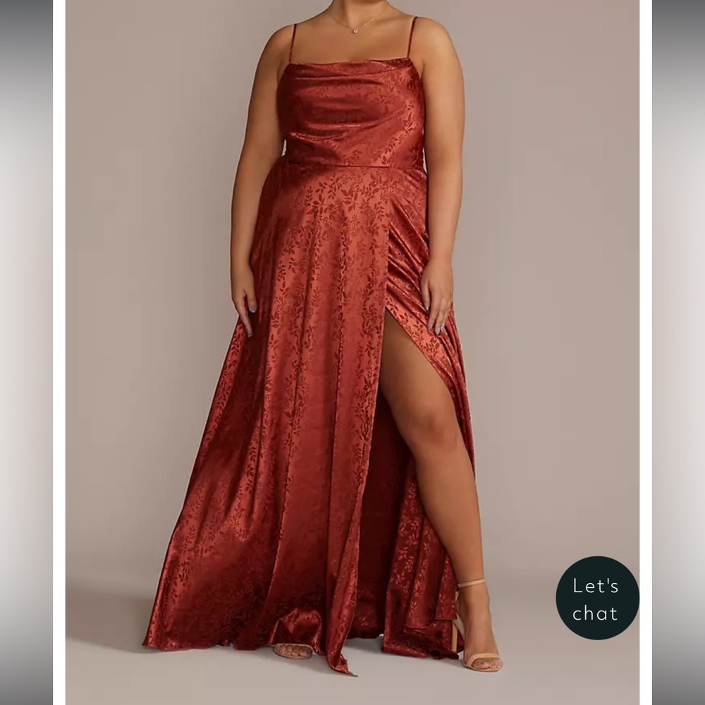 David's Bridal Rust Satin Wedding Dress